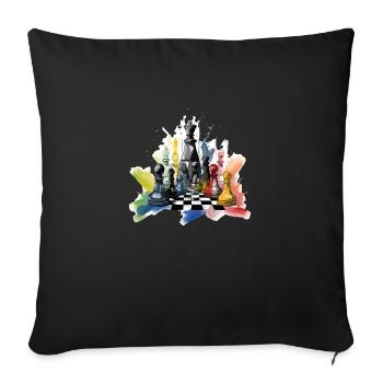 Chess composition n°4 - Sofa pillowcase 17,3'' x 17,3'' (45 x 45 cm) - black - Front