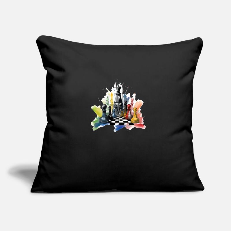 Composition échiquéenne n°4 Housse de coussin décorative 45 x 45 cm