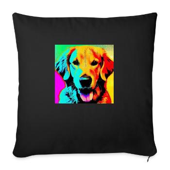 Golden Retriever - Sofa pillowcase 17,3'' x 17,3'' (45 x 45 cm) - black - Front