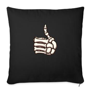 Skeleton Thumb Up - Sofa pillowcase 17,3'' x 17,3'' (45 x 45 cm) - black - Front