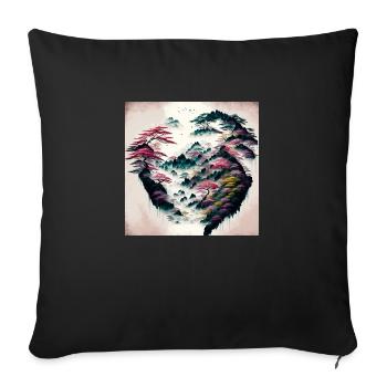 Fantasy Ink Style Japan - Sofa pillowcase 17,3'' x 17,3'' (45 x 45 cm) - black - Front