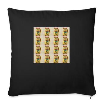 Lucky 16 Cats - Sofa pillowcase 17,3'' x 17,3'' (45 x 45 cm) - black - Front