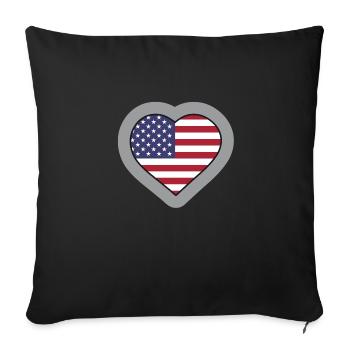 Cœur des États-Unis - Housse de coussin décorative 45 x 45 cm - noir - Devant