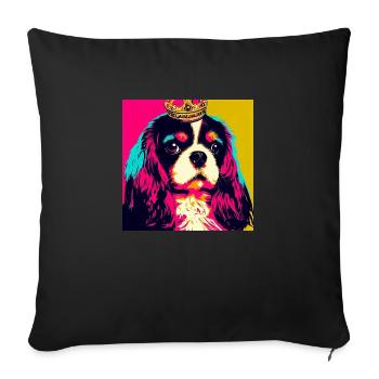 Cavalier King Charles Spaniel Pop Art - Sofa pillowcase 17,3'' x 17,3'' (45 x 45 cm) - black - Front