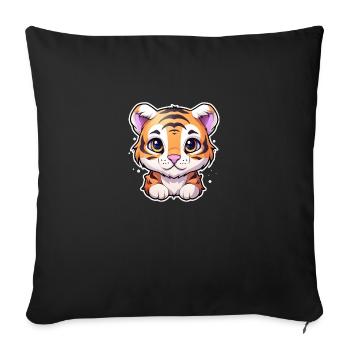 Bébé tigre - Housse de coussin décorative 45 x 45 cm - noir - Devant