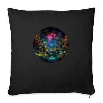 Dynamic Neon Journeys: The World of Neon Jungle - Sofa pillowcase 17,3'' x 17,3'' (45 x 45 cm) - black - Front