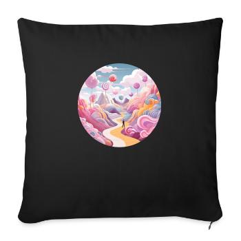 Magical Adventures: Whimsical Wanderer - Sofa pillowcase 17,3'' x 17,3'' (45 x 45 cm) - black - Front