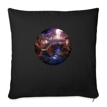 Enchanted Astral Starharbor - Sofa pillowcase 17,3'' x 17,3'' (45 x 45 cm) - black - Front