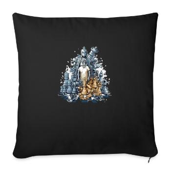 Chess carnage - Sofa pillowcase 17,3'' x 17,3'' (45 x 45 cm) - black - Front