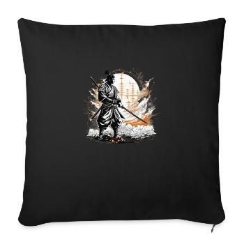 Les samouraïs se préparent pour la bataille - Housse de coussin décorative 45 x 45 cm - noir - Devant