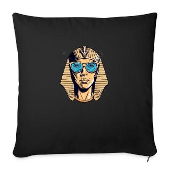 Zadi the bespectacled pharaoh - Sofa pillowcase 17,3'' x 17,3'' (45 x 45 cm) - black - Front