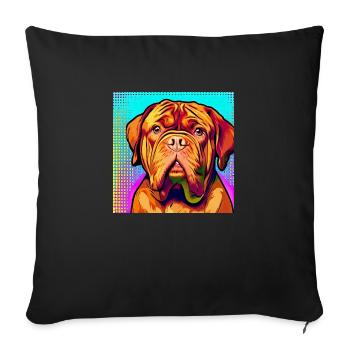 Dogue de Bordeaux Pop art - Sofa pillowcase 17,3'' x 17,3'' (45 x 45 cm) - black - Front