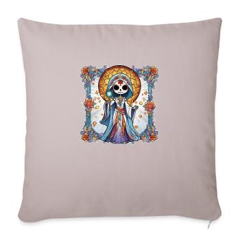 Santa Muerte - Housse de coussin décorative 45 x 45 cm - taupe clair - Devant