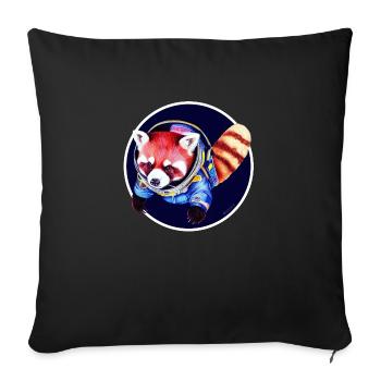 Panda de l’espace - Housse de coussin décorative 45 x 45 cm - noir - Devant