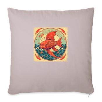 tournois de pêche bateau canne à pêche citation blague - Housse de coussin décorative 45 x 45 cm - taupe clair - Devant