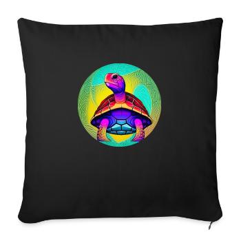 Tortue - Housse de coussin décorative 45 x 45 cm - noir - Devant