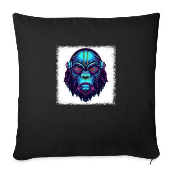 jokes ape gorilla awesome happy monkey funny quote - Sofakissenbezug 45 x 45 cm - Schwarz - Vorne