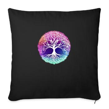 Tree of Life Yoga Tree of Life Meditation - Sofa pillowcase 17,3'' x 17,3'' (45 x 45 cm) - black - Front