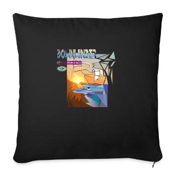 Cerf-volant downwinder - Housse de coussin décorative 45 x 45 cm - noir - Devant