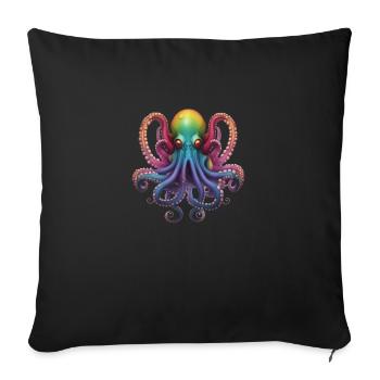 Out Of The Blue Cthulhu Thoughtful Octopus design - Sofa pillowcase 17,3'' x 17,3'' (45 x 45 cm) - black - Front