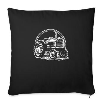Tractor - Sofa pillowcase 17,3'' x 17,3'' (45 x 45 cm) - black - Front
