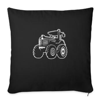 Tractor - Sofa pillowcase 17,3'' x 17,3'' (45 x 45 cm) - black - Front