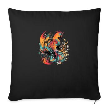 Wood Phoenix - Sofa pillowcase 17,3'' x 17,3'' (45 x 45 cm) - black - Front
