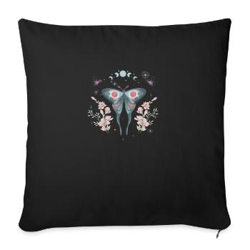 Magic Moon Butterfly - Sofa pillowcase 17,3'' x 17,3'' (45 x 45 cm) - black - Front