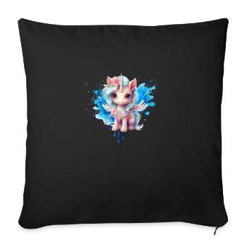 Fee Einhorn Herz Fairy - Sofakissenbezug 45 x 45 cm - Schwarz - Vorne