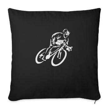 cyclist cycling bmx bike sport mountain biking hobby - Sofa pillowcase 17,3'' x 17,3'' (45 x 45 cm) - black - Front