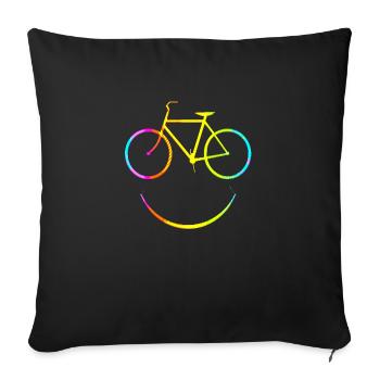 cyclist cycling bmx bike sport mountain biking hobby - Sofa pillowcase 17,3'' x 17,3'' (45 x 45 cm) - black - Front