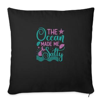 L’océan m’a rendu salé, la fête des sirènes amusante - Housse de coussin décorative 45 x 45 cm - noir - Devant