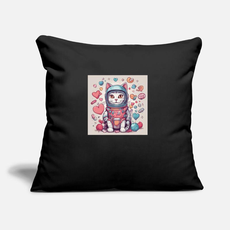 Chat dans l’espace Vol.5 Housse de coussin décorative 45 x 45 cm