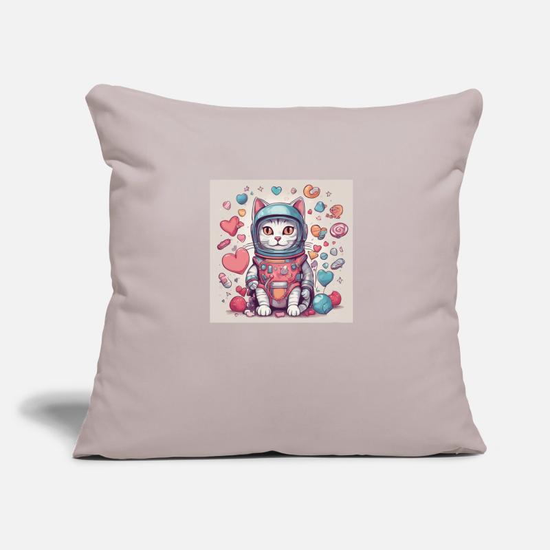 Chat dans l’espace Vol.5 Housse de coussin décorative 45 x 45 cm