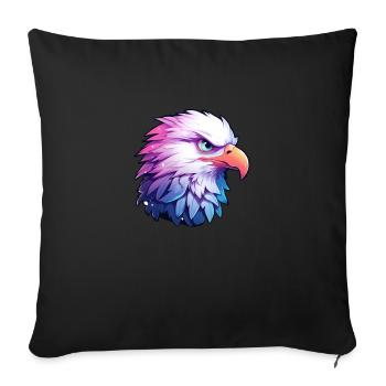 Eagle's head - Sofa pillowcase 17,3'' x 17,3'' (45 x 45 cm) - black - Front