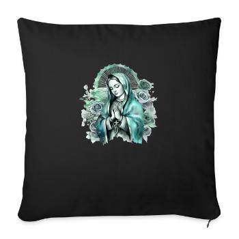 Sainte Marie Marie Vierge Marianne Vierge Marie Sainte - Housse de coussin décorative 45 x 45 cm - noir - Devant