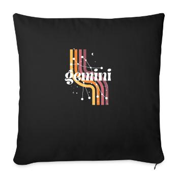Gemini retro horoscope - Sofa pillowcase 17,3'' x 17,3'' (45 x 45 cm) - black - Front