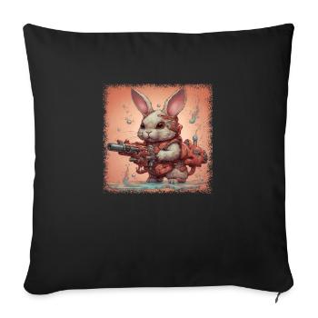 Birthday Present TV Show Happy Easter Bearded Bear - Sofa pillowcase 17,3'' x 17,3'' (45 x 45 cm) - black - Front
