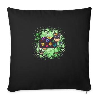 Cow - Sofa pillowcase 17,3'' x 17,3'' (45 x 45 cm) - black - Front