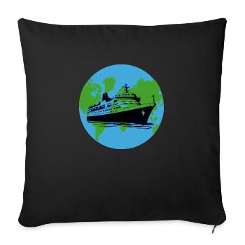Ship Cruise Ship - Sofa pillowcase 17,3'' x 17,3'' (45 x 45 cm) - black - Front