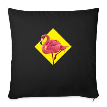 Flamenco Flamingo T Shirt - Sofa pillowcase 17,3'' x 17,3'' (45 x 45 cm) - black - Front