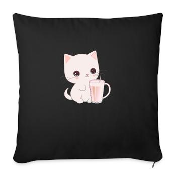 Cat - Sofa pillowcase 17,3'' x 17,3'' (45 x 45 cm) - black - Front