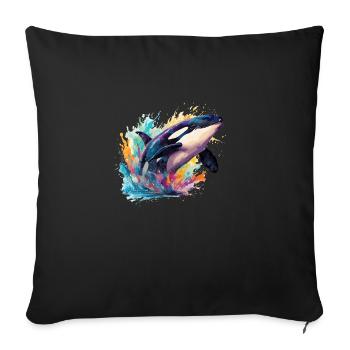 The Colorful Orca Choice - Sofa pillowcase 17,3'' x 17,3'' (45 x 45 cm) - black - Front