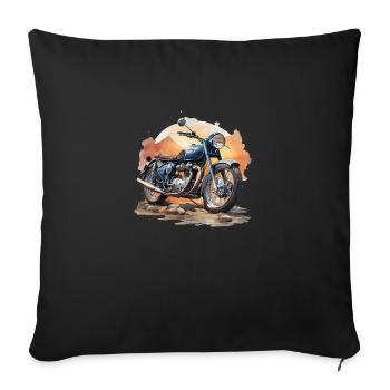 Sundown Serenity: Classic Bike in the Evening Glow - Sofa pillowcase 17,3'' x 17,3'' (45 x 45 cm) - black - Front