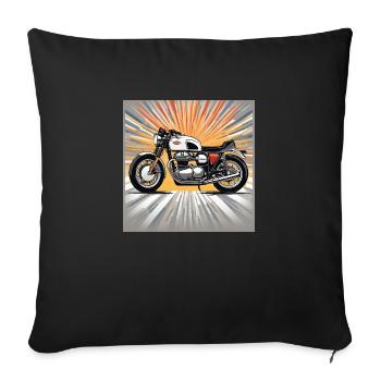 Sunburst Classic Motorcycle - Sofa pillowcase 17,3'' x 17,3'' (45 x 45 cm) - black - Front