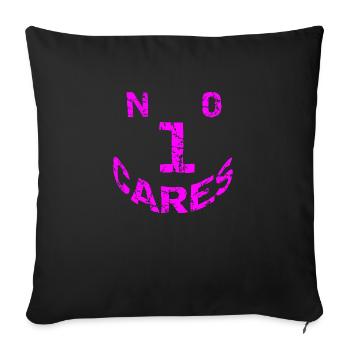 No 1 s’en soucie - Housse de coussin décorative 45 x 45 cm - noir - Devant