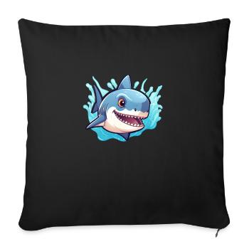 Bébé Requin - Housse de coussin décorative 45 x 45 cm - noir - Devant