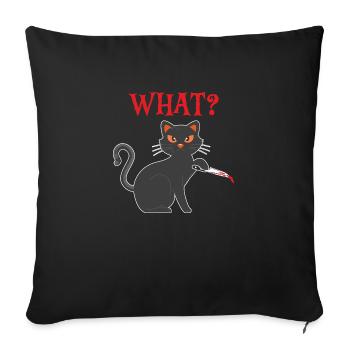 What? - Sofa pillowcase 17,3'' x 17,3'' (45 x 45 cm) - black - Front