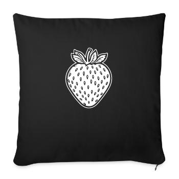 Strawberry Fruit Fruit - Sofa pillowcase 17,3'' x 17,3'' (45 x 45 cm) - black - Front
