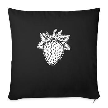 Strawberry Fruit Fruit - Sofa pillowcase 17,3'' x 17,3'' (45 x 45 cm) - black - Front